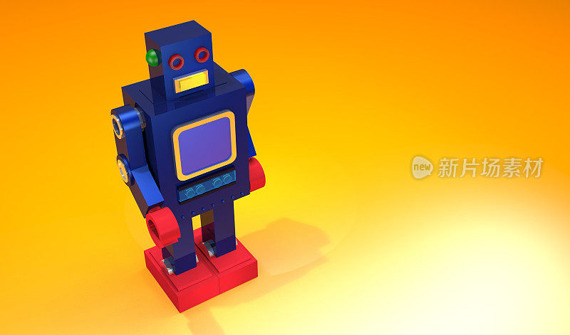 蓝锡玩具机器人
