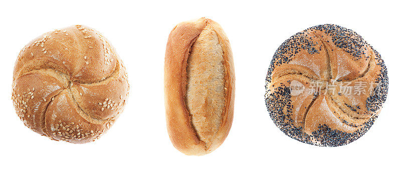 三种不同的面包