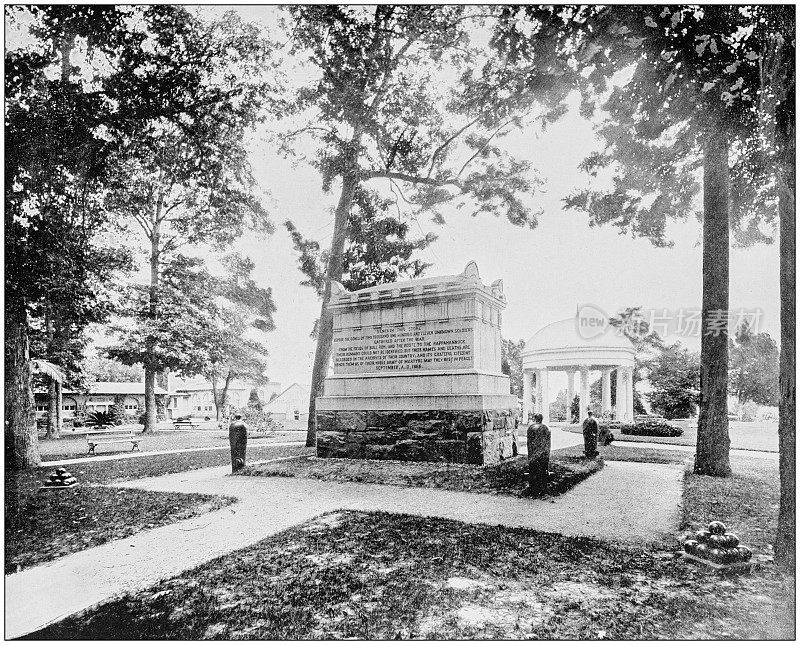 世界著名景点的古老照片:士兵纪念碑，阿灵顿公墓，华盛顿