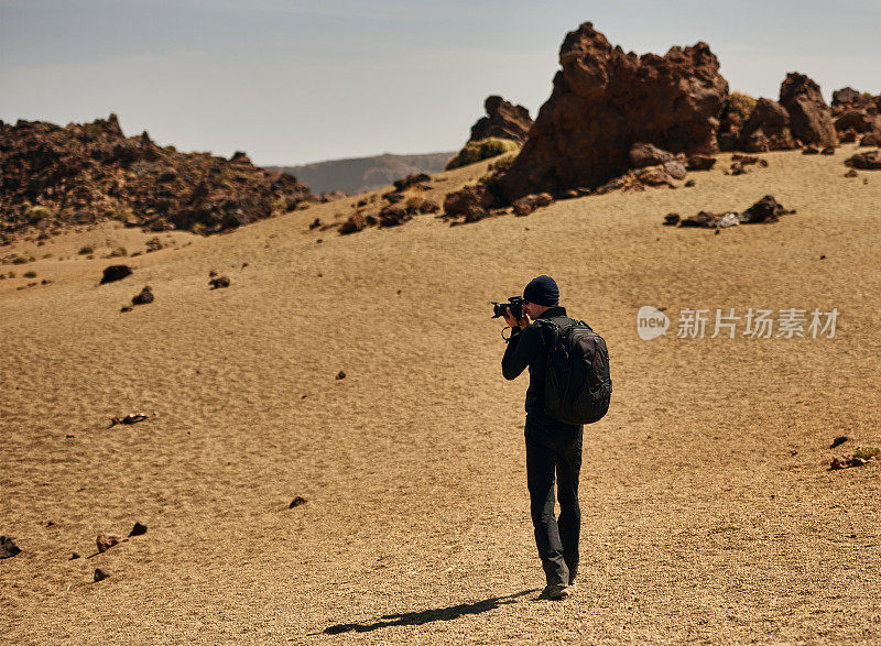 特内里费火山口的摄影师