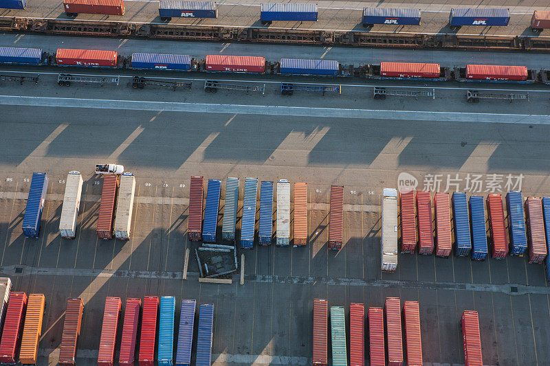 奥克兰国际集装箱码头集装箱鸟瞰图