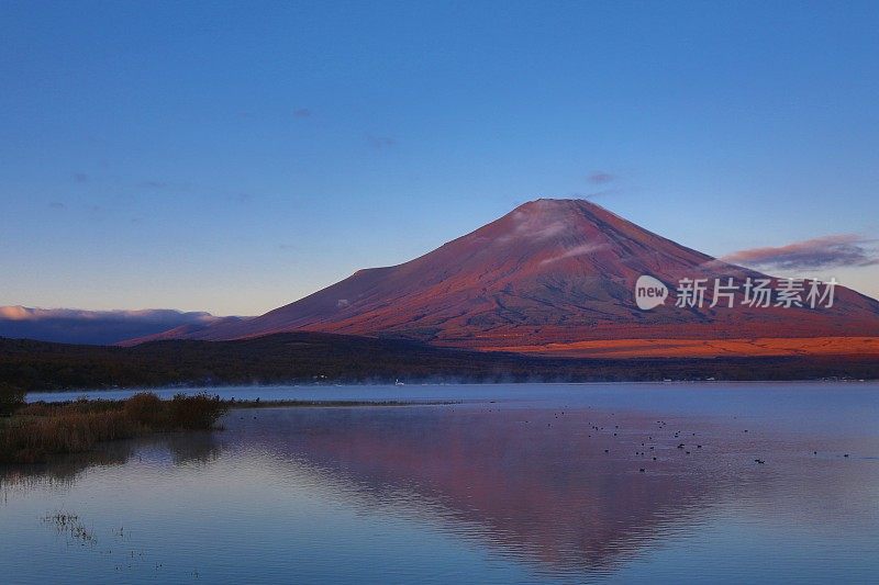 黎明时分的富士山