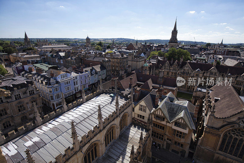 英国牛津大学万灵学院和城市景观