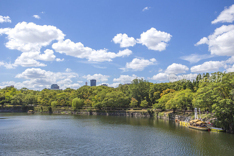 大阪城公园,河,日本,亚洲
