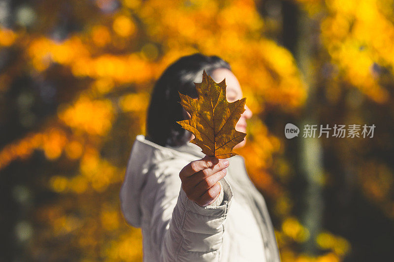 秋天的纽约女人