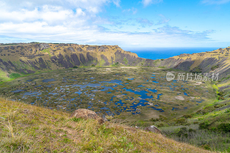 拉诺考火山口，Orongo，复活节岛，智利