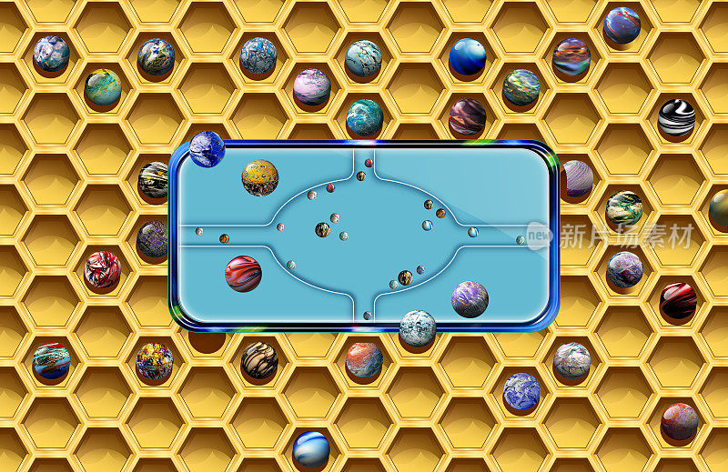 一款面向智能手机的模拟游戏。蜂窝状的外壳塞满了各种球形应用程序。