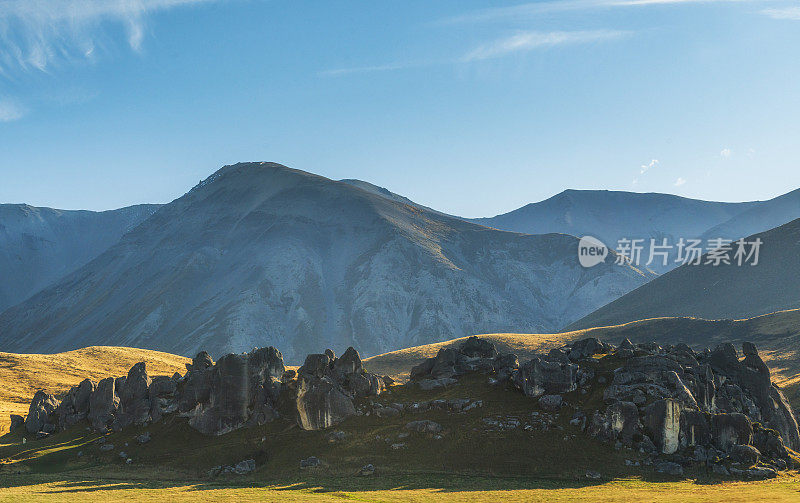 美丽的风景城堡山，亚瑟的通行证国家公园，新西兰。