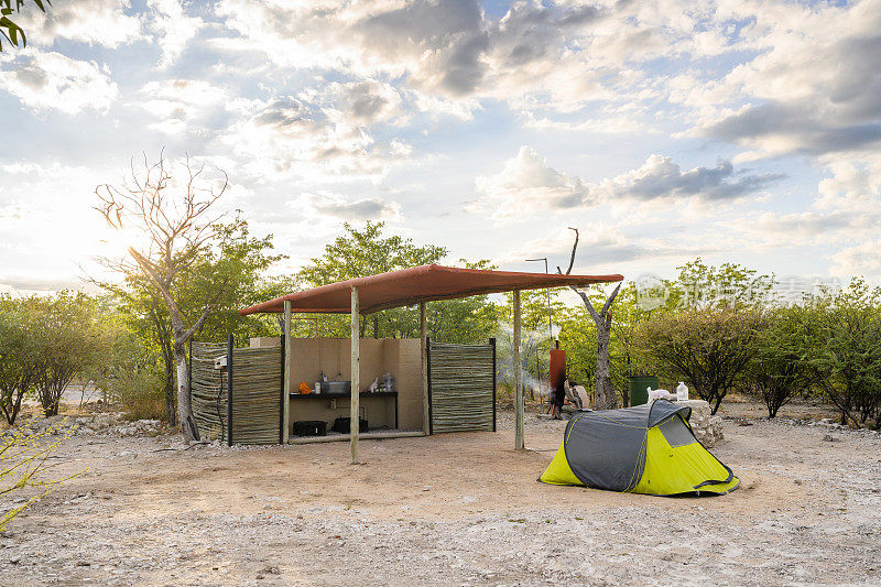 非洲纳米比亚的帐篷露营