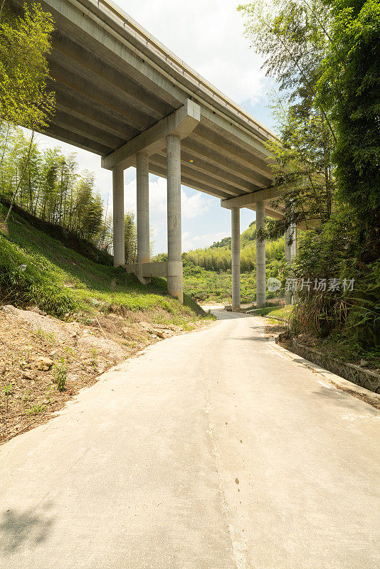 高架桥下方道路