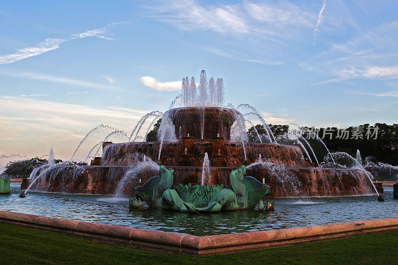 伊利诺斯州芝加哥的白金汉喷泉