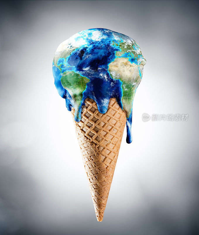 冰淇淋世界-气候变化概念