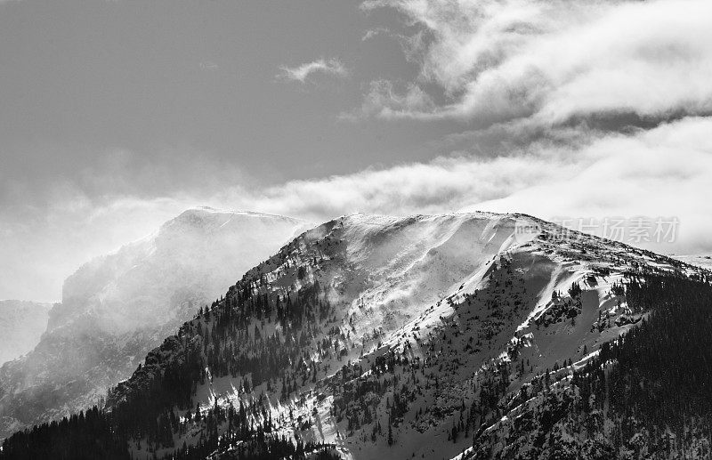 白雪覆盖的落基山峰