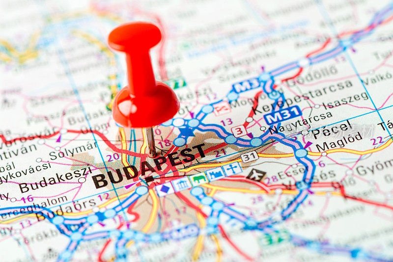 地图系列中的欧洲城市:布达佩斯
