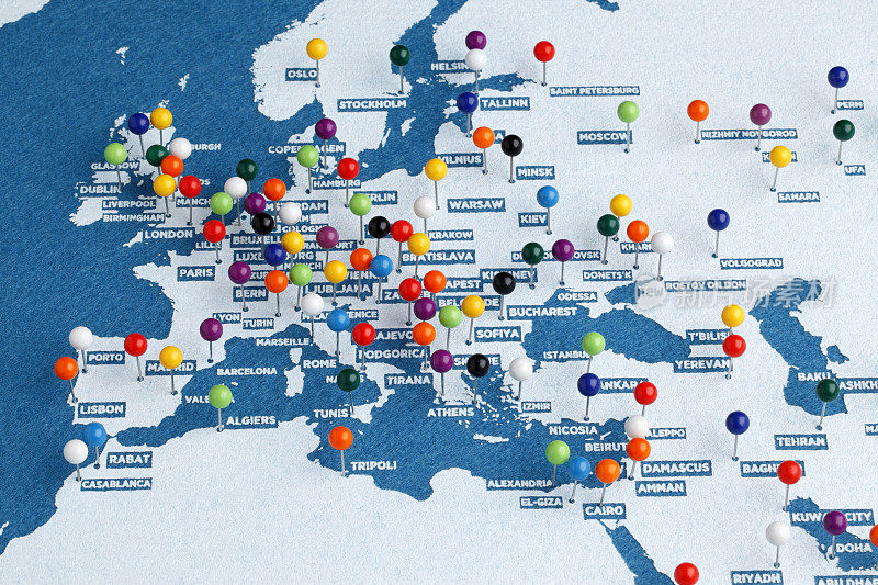 欧洲主要城市地图