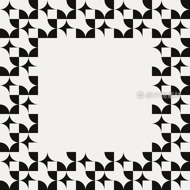 纸与黑白框架几何图案