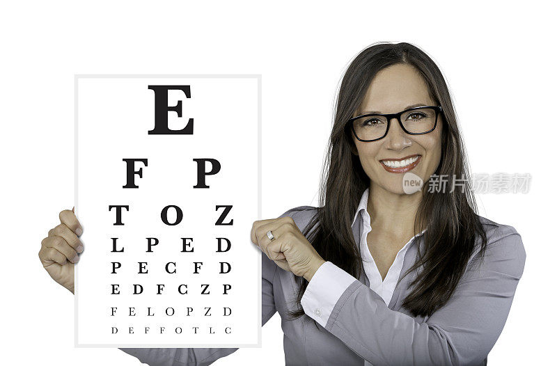 戴眼镜的女人视力表