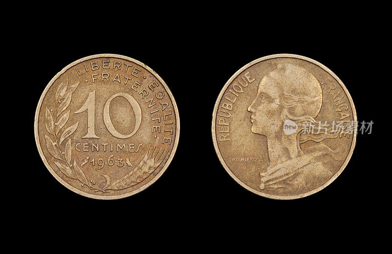 10-Cent-Coin,法国,1963年