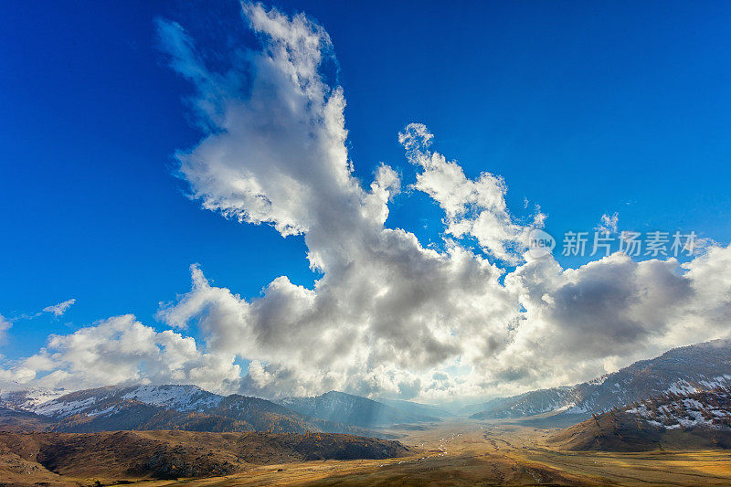秋季景观靠近喀纳斯湖，新疆，中国