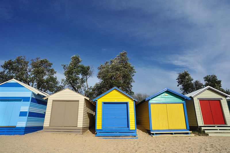 维多利亚莫宁顿半岛的彩色海滩小屋&#12288;
