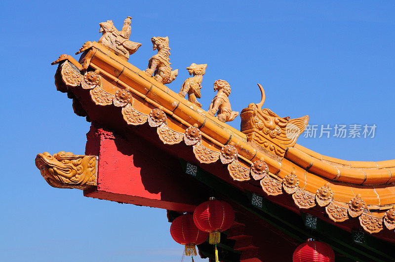 中国寺庙屋顶的建筑细节