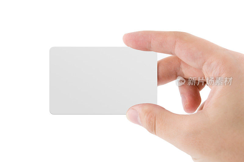 空白信用卡或名片孤立在白色背景上