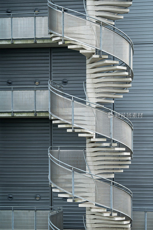 工业大厦防火梯用金属螺旋楼梯