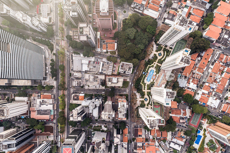 顶视图的布鲁克林区在圣保罗市，巴西