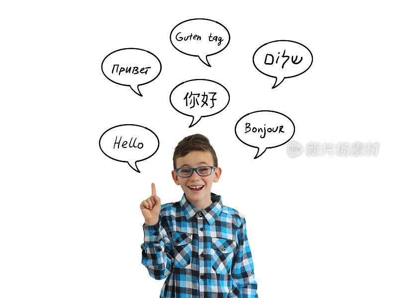 少年儿童学校学习语言观念言语气泡孤立