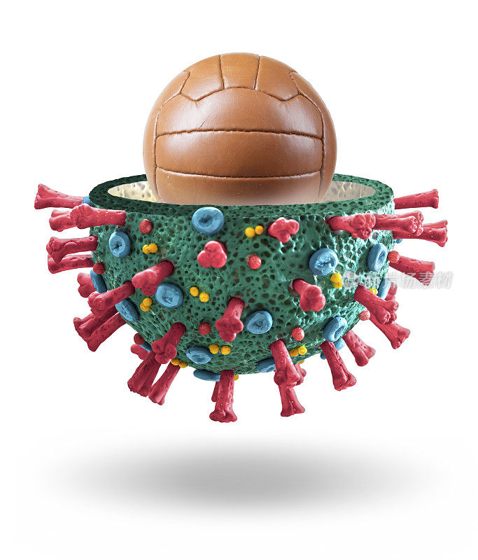 COVID-19冠状病毒与足球漂浮微观宏观模型