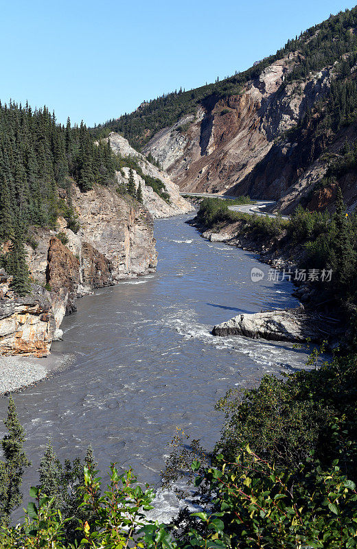 阿拉斯加冰川河流,