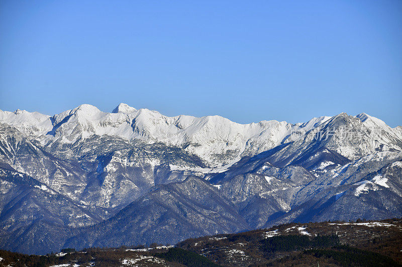 冬季在Primorska高原，特里格拉夫，朱利安阿尔卑斯山，斯洛文尼亚，欧洲