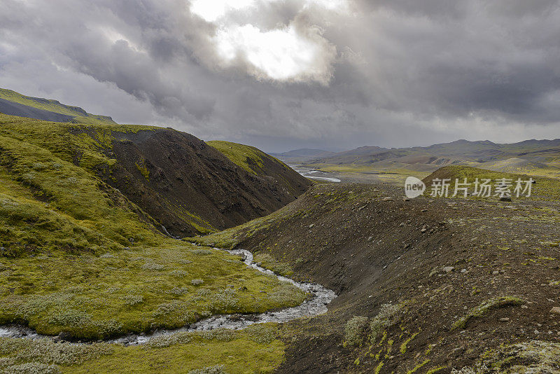 夏天在冰岛的福萨河谷