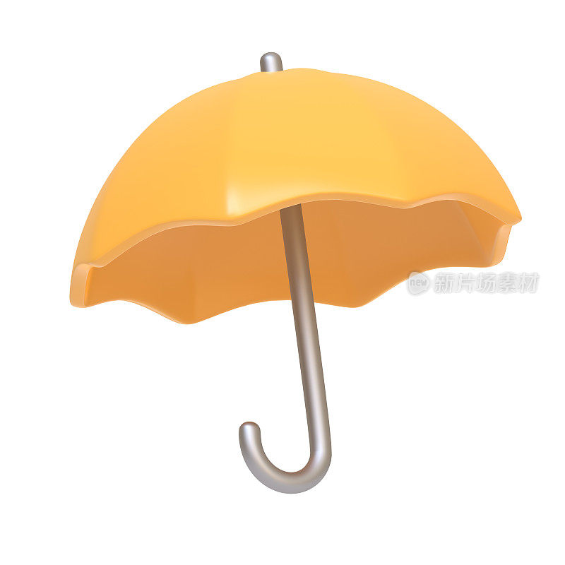 白色背景下的黄色伞