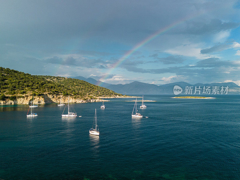 美丽的海滩和爱奥尼亚岛海岸