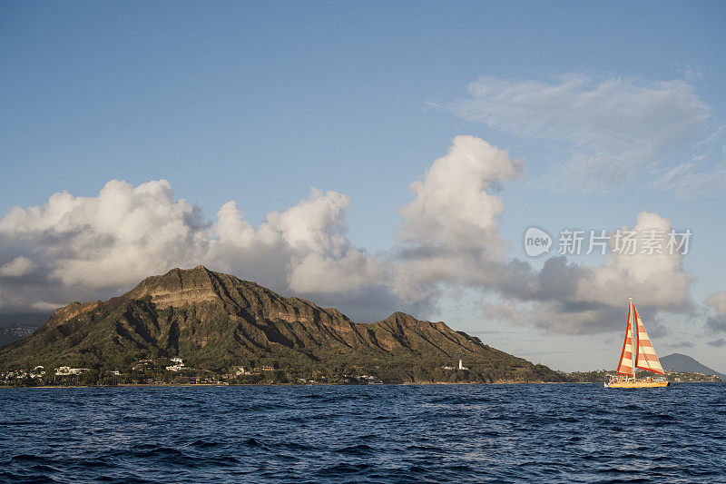 瓦胡岛海岸的钻石头