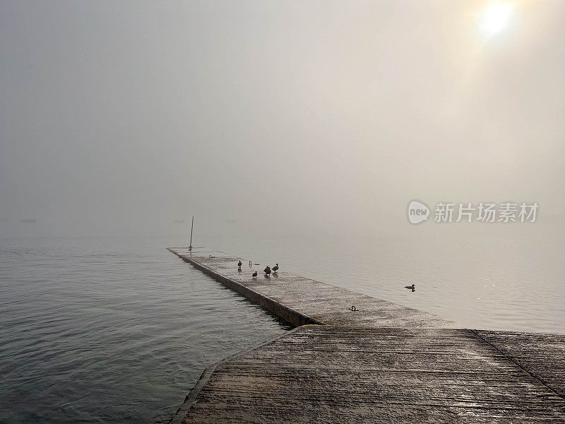 雾蒙蒙的海景