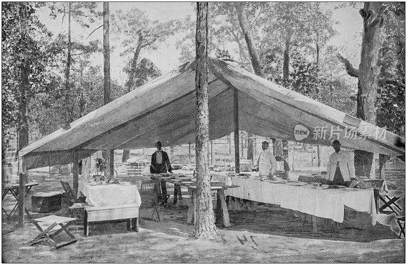 美国陆军黑白照片:杰克逊维尔总部的帐篷