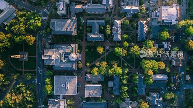 春天，北卡罗莱纳大学上空