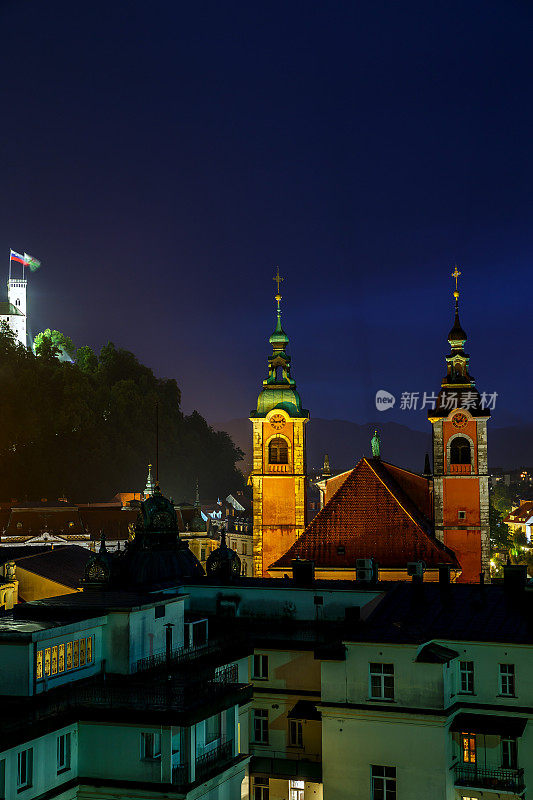 卢布尔雅那的夜景