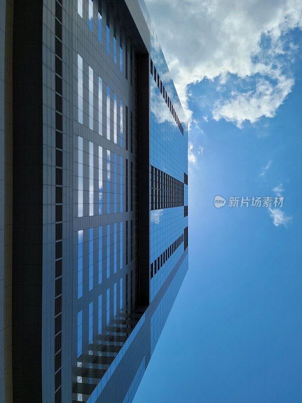 仰望奥斯汀市中心的高楼蓝天
