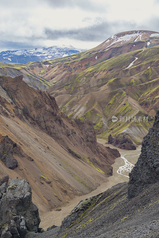 landmanalaugar五颜六色的山脉在冰岛