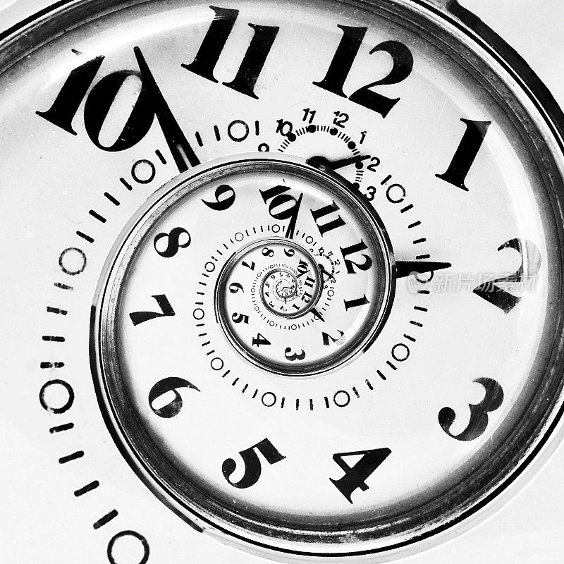 古董钟带来无限的时间。数字生成的