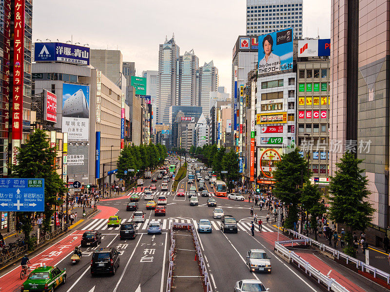 日本东京新宿区的道路