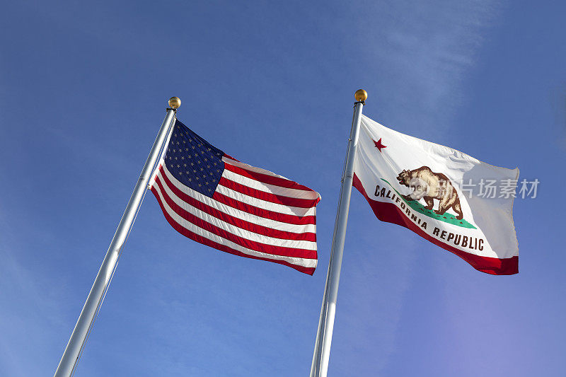 美国和加利福尼亚州的州旗