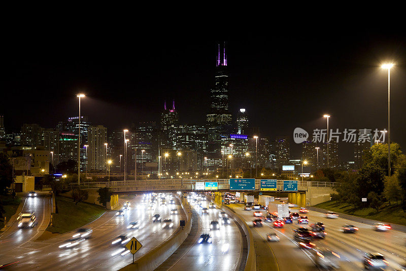 芝加哥夜间交通状况