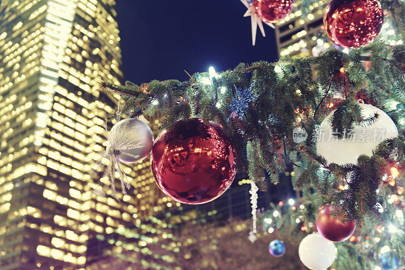 装饰圣诞树，布莱恩特公园，纽约市