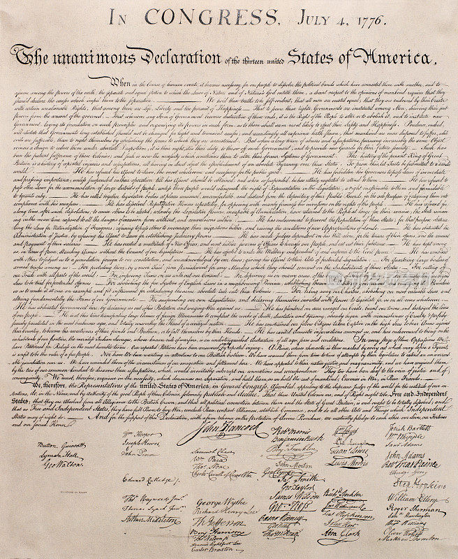 美国独立宣言文件