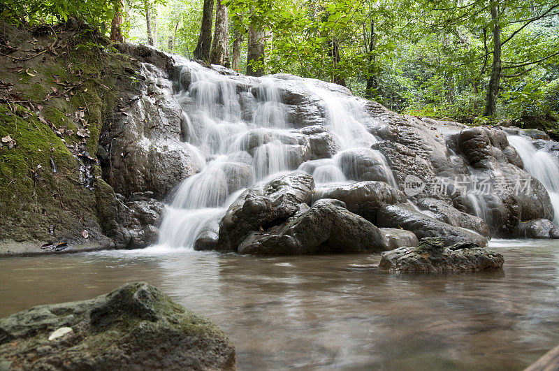 泰国攀牙附近丛林中的瀑布