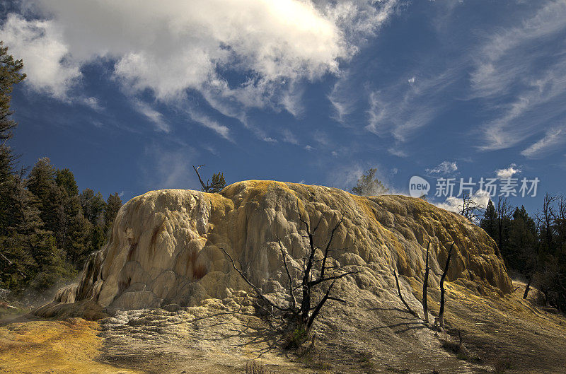 黄石国家公园猛犸温泉上梯田HDR